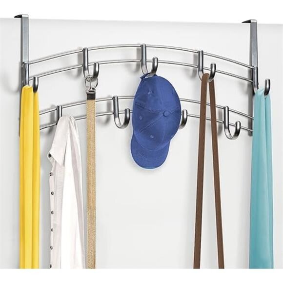 Over Door Hooks Rack - 9 Hook Over Door Hanger - Over Door Towel Rack - Picture 5 of 5